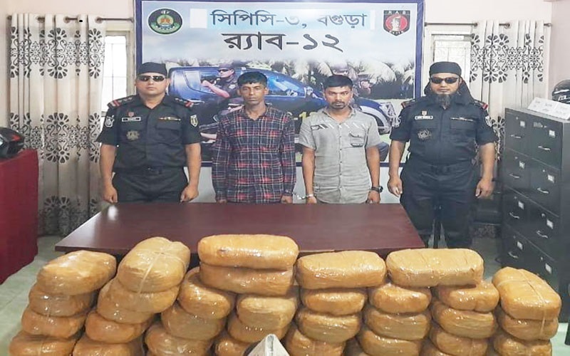 বগুড়ায় ১১০ কেজি গাঁজাসহ গ্রেফতার ২