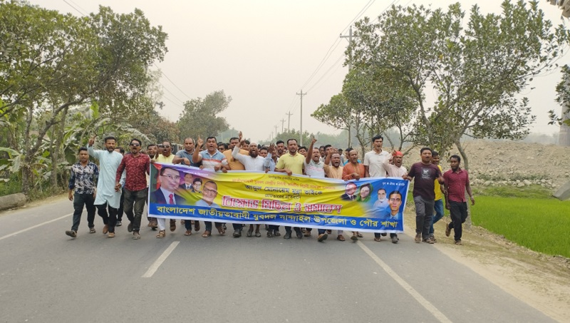 নান্দাইলে যুবদলের বিক্ষোভ মিছিল
