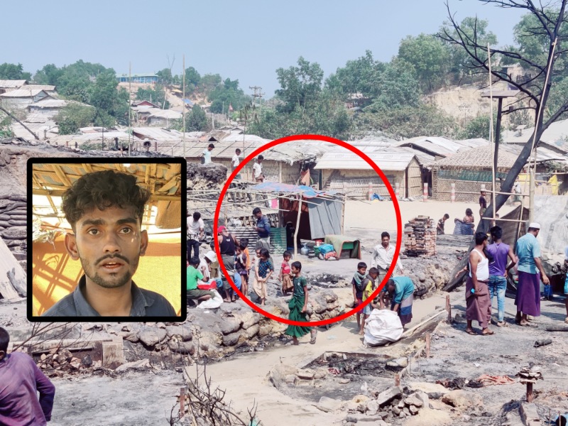 বাড়ি থেকে ক্যাম্পে অগ্নিকান্ডের সূত্রপাত