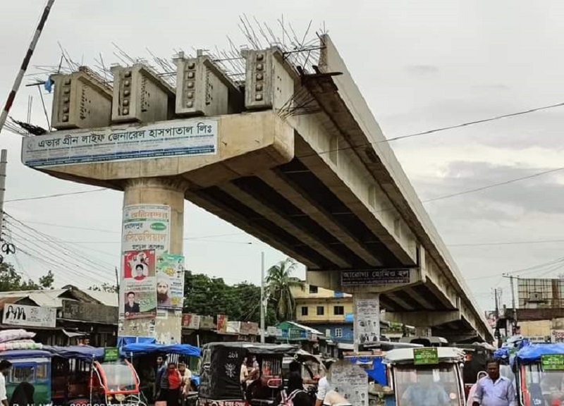 জামালপুরে নির্মানাধীন রেলওয়ে ওভারপাস প্রকল্প, শহরবাসীর ‘গলার কাঁটা’