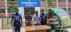 নান্দাইলে ছিনতাই চক্রের ২ সদস্য গ্রেফতার