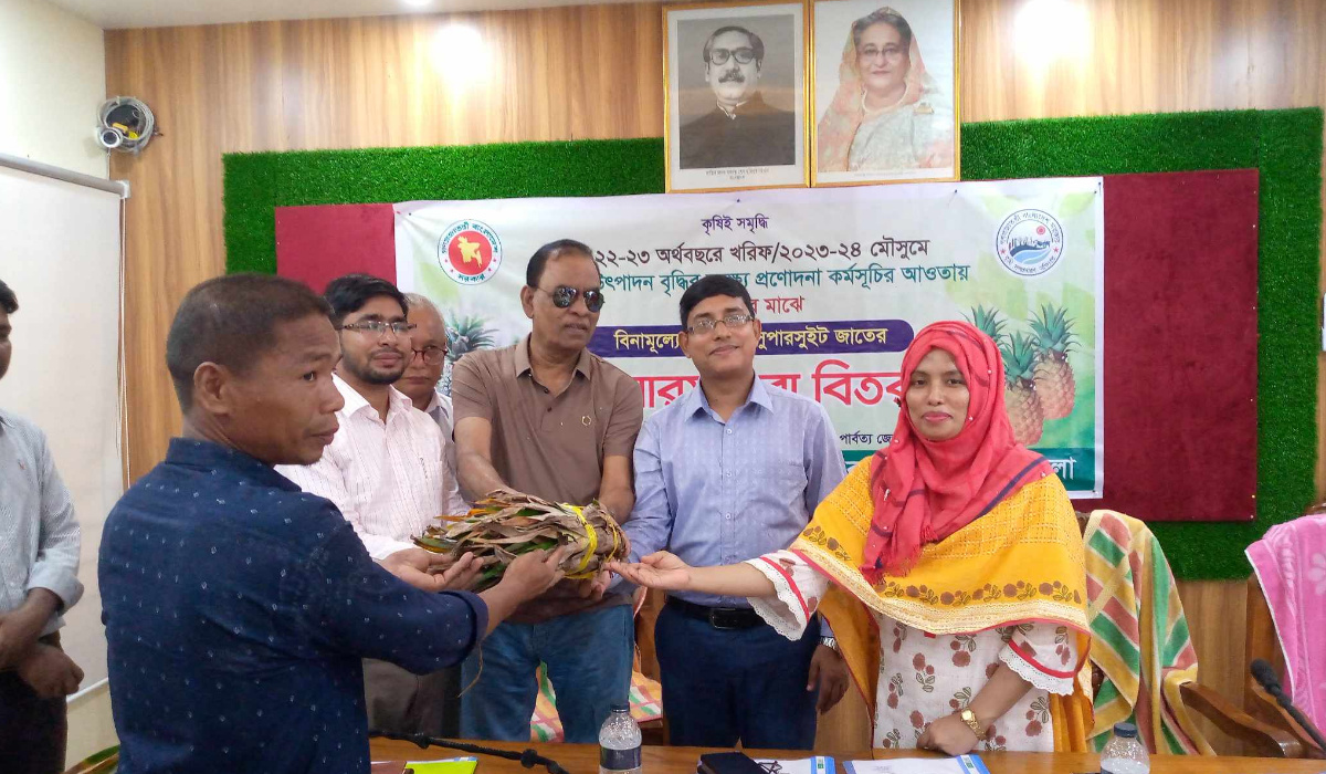 কাপ্তাই কৃষি সম্প্রসারণ অধিদপ্তরের উদ্যোগে চারা বিতরণ