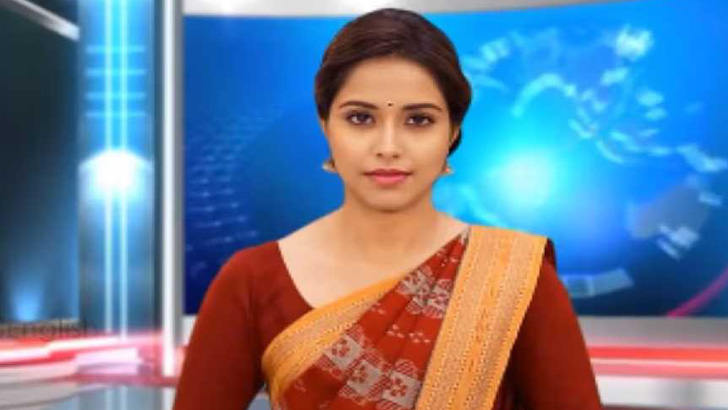 টিভি পর্দায় কৃত্রিম বুদ্ধিমত্তার সংবাদ উপস্থাপক