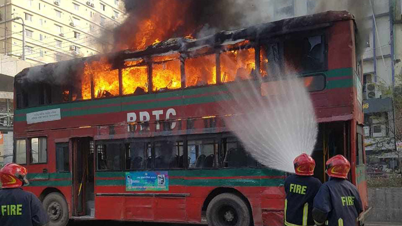 সন্ধ্যা পর্যন্ত রাজধানীতে ৩ বাসে আগুন