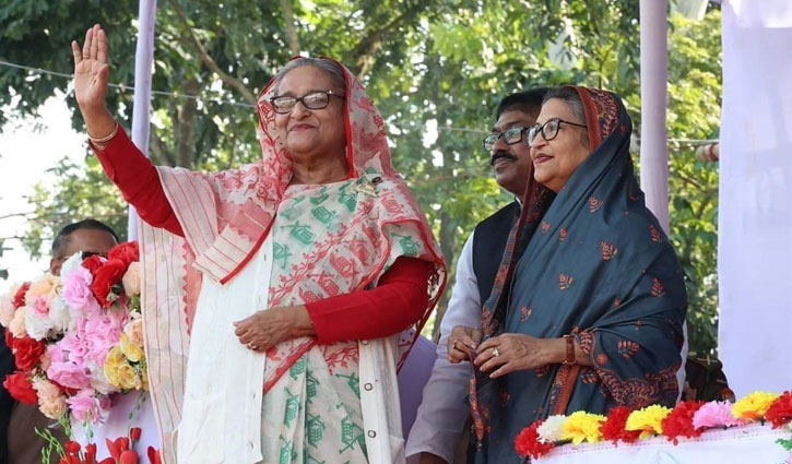 আপনারা হাত তুলে ওয়াদা করেন নৌকায় ভোট দেবেন: রংপুরে শেখ হাসিনা