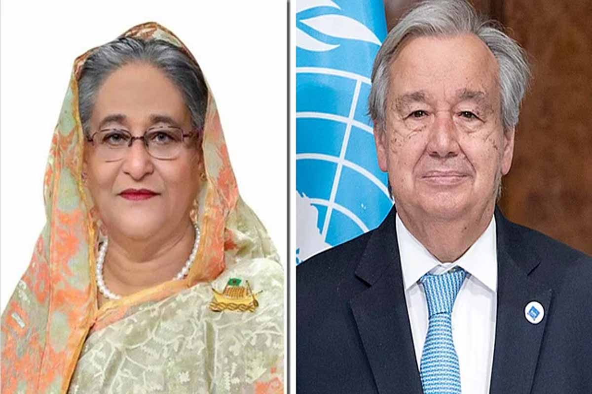 প্রধানমন্ত্রী শেখ হাসিনাকে জাতিসংঘ মহাসচিবের অভিনন্দন