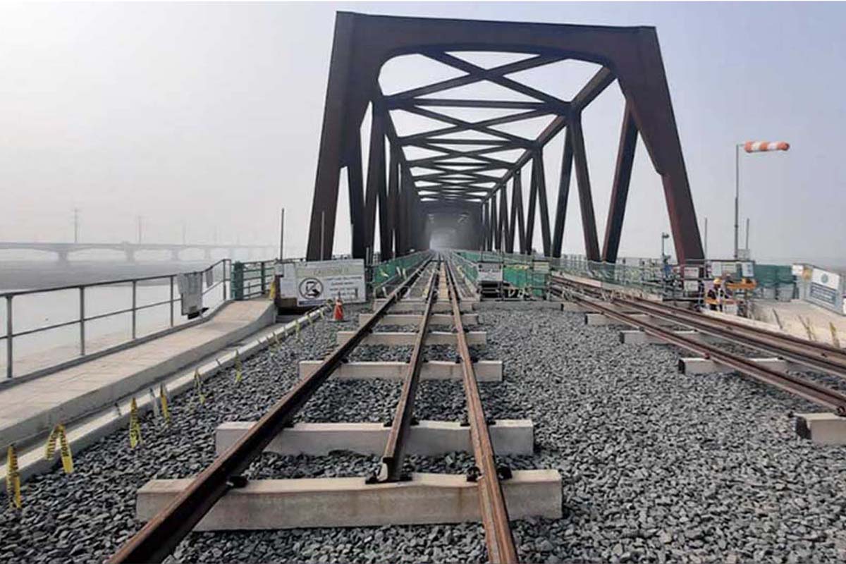 বঙ্গবন্ধু রেল সেতুর পৌনে ৪ কিলোমিটার দৃশ্যমান
