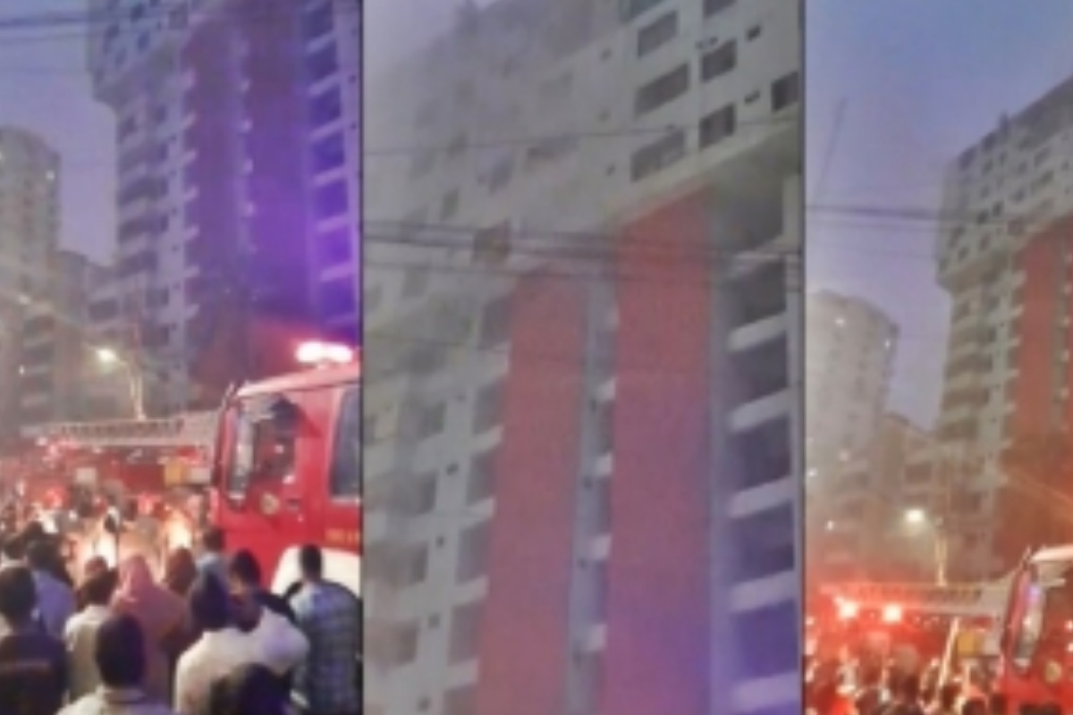 রাজধানীর পল্টনে বহুতল ভবনে আগুন