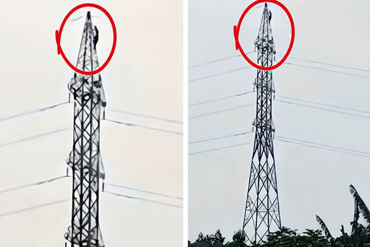টাওয়ারের চূড়ায় যুবক, ৩ উপজেলায় ২ ঘণ্টা বিদ্যুৎ বন্ধ