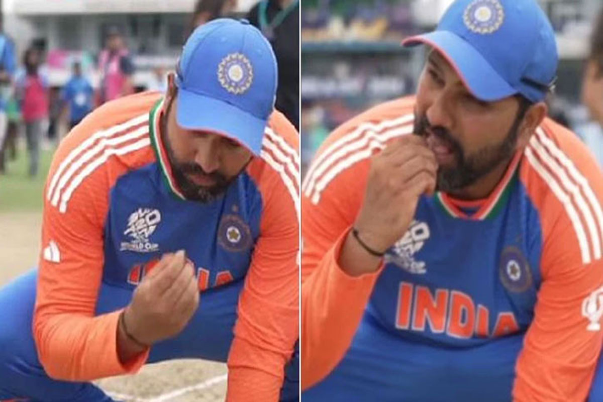 শিরোপা জেতার পর ‘পিচের মাটি’ খাওয়ার রহস্য জানালেন রোহিত