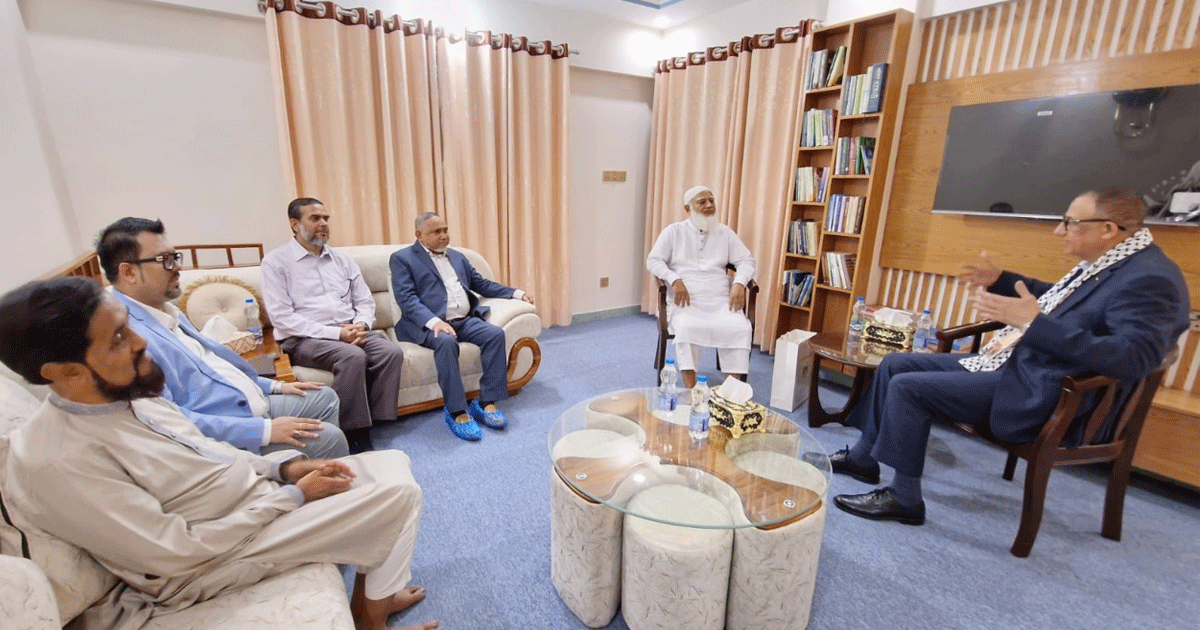 ফিলিস্তিন রাষ্ট্রদূতের সঙ্গে জামায়াতে ইসলামী আমিরের সৌজন্য সাক্ষাৎ